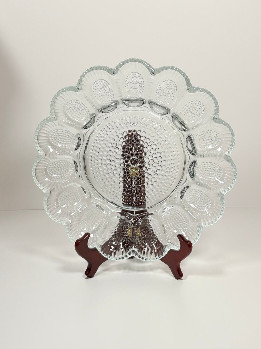 Clear Hobnail Deviled Egg Plate